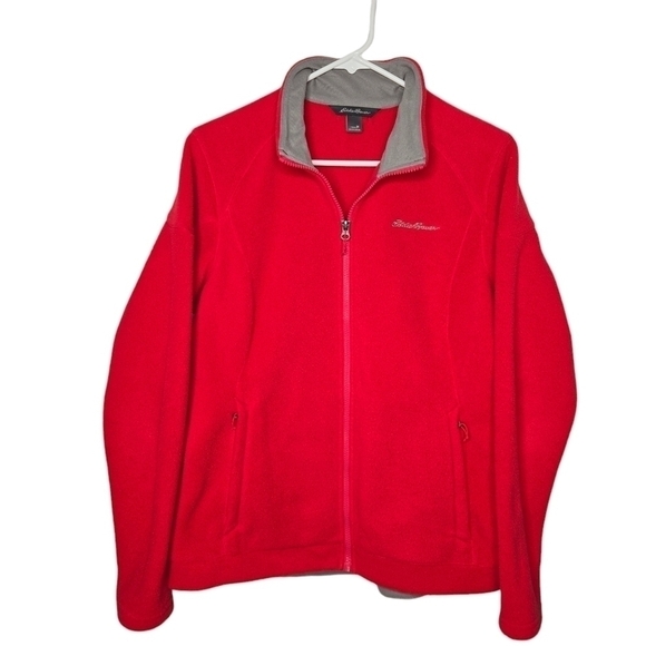 Eddie Bauer Womens Classic Pink Outdoor Full Zip Fleece Jacket Size Medium - Picture 2 of 8